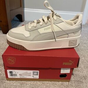 Puma Carina Street Off-White and Gray Sneakers